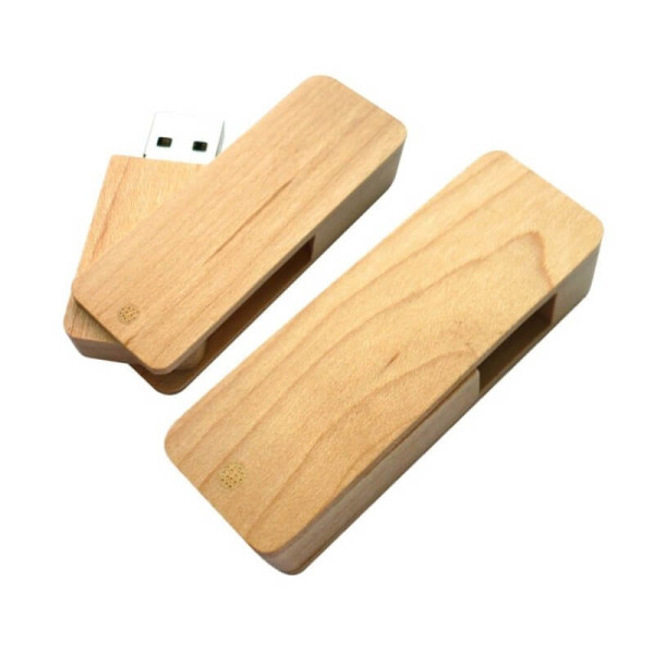 WOOD ROTATING USB FLASH DRIVE