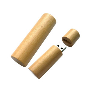 WOOD USB FLASH DRIVE CYLINDER - Reklamnepredmety