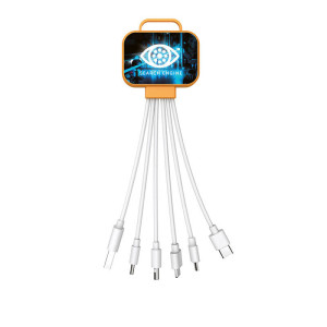 USB 5-IN-1 POWER CABLE WITH LED LOGO - Reklamnepredmety