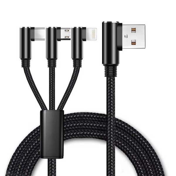 CHARGING 3-IN-1 USB CABLE WITH “L” CONNECTORS