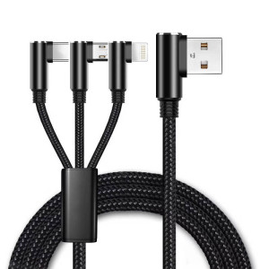 CHARGING 3-IN-1 USB CABLE WITH “L” CONNECTORS - Reklamnepredmety