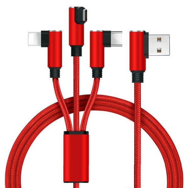 CHARGING 3-IN-1 USB CABLE WITH “L” CONNECTORS