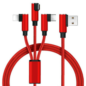 CHARGING 3-IN-1 USB CABLE WITH “L” CONNECTORS - Reklamnepredmety