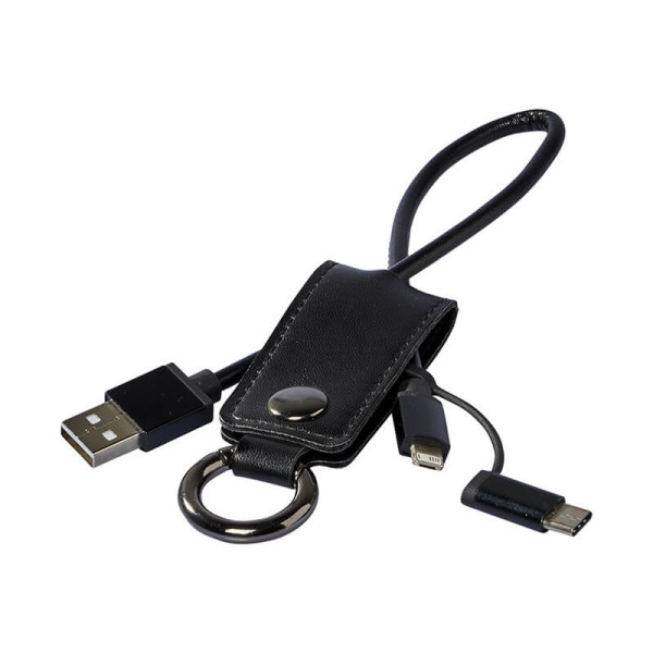 3-IN-1 DATA AND POWER CABLE - LEATHER PENDANT