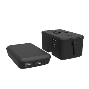 UNIVERSAL TRAVEL ADAPTERWITH A POWER BANK 4000 / 5000 MAH - Reklamnepredmety