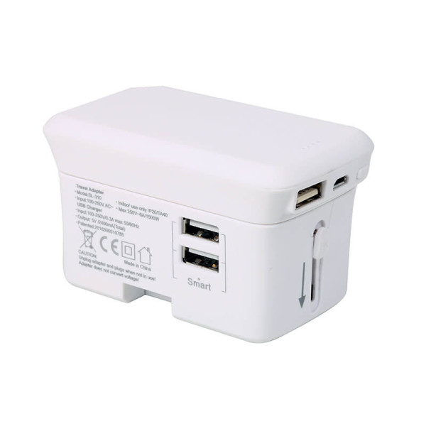 UNIVERSAL TRAVEL ADAPTERWITH A POWER BANK 4000 / 5000 MAH