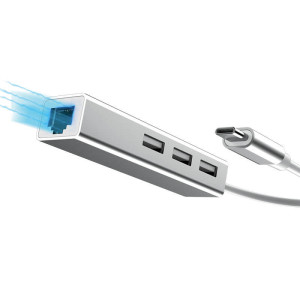 HIGH-SPEED DATA HUB WITH 3 USB 3.0 PORTS AND AN RJ45 PORT - Reklamnepredmety