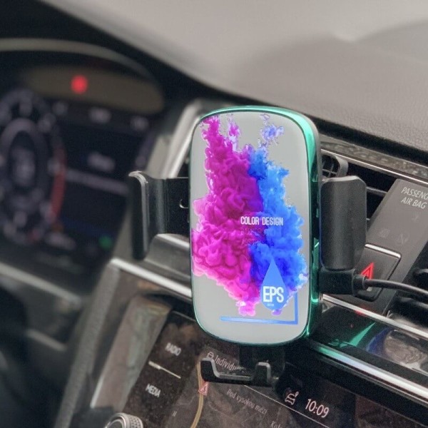 GRAVITATIONAL PHONE CAR HOLDER WITH WIRELESS CHARGING AND LED LOGO