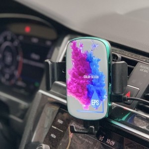 GRAVITATIONAL PHONE CAR HOLDER WITH WIRELESS CHARGING AND LED LOGO - Reklamnepredmety