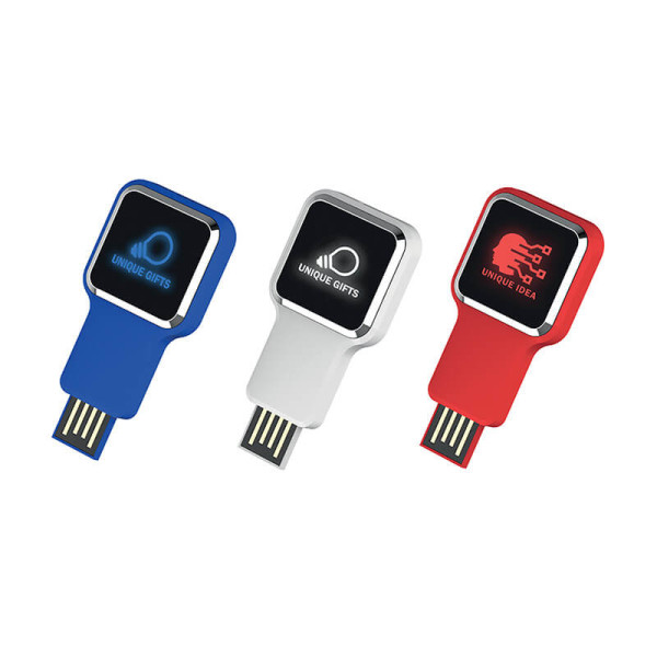 RETRACTABLE USB FLASH DRIVE WITH LED LOGO