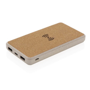 Cork and Wheat 8.000 mAh 5W wireless powerbank - Reklamnepredmety