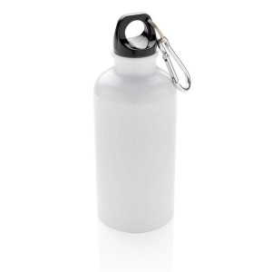 Aluminium reusable sport bottle with carabiner - Reklamnepredmety