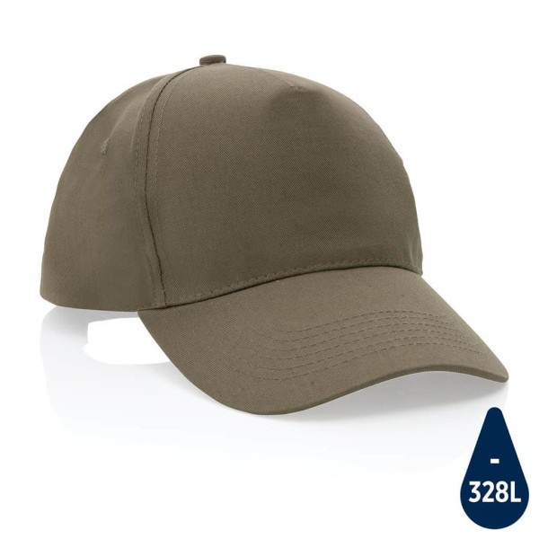 Impact 5 panel 190gr Recycled cotton cap with AWARE™ tracer,