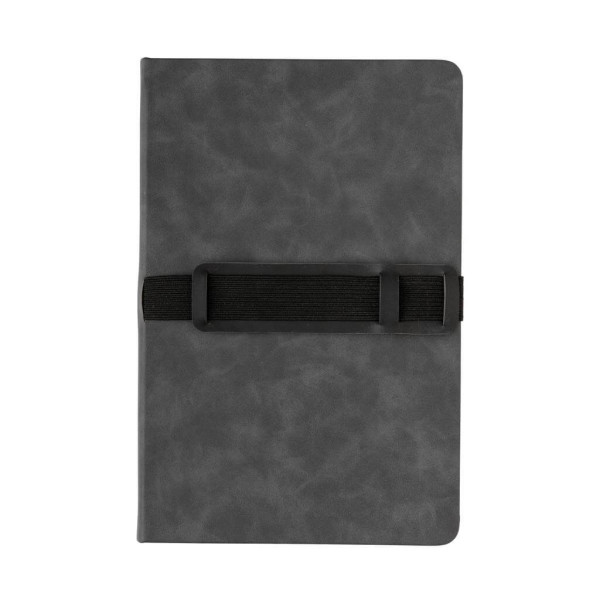 Deluxe hardcover PU notebook A5 with phone and pen holder