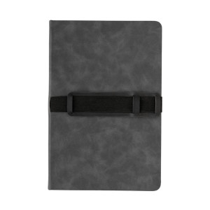 Deluxe hardcover PU notebook A5 with phone and pen holder - Reklamnepredmety