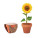 Malý hlinený kvetináč SUNFLOWER - mo6147-40 - variant Mo MO6147-40