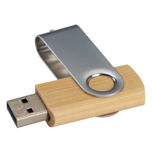 Twist USB Stick with medium wood cover - Reklamnepredmety