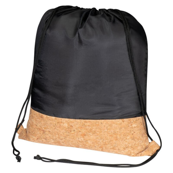 Drawstring bag with cork bottom