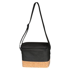 Polyester cooler bag with cork bottom - Reklamnepredmety