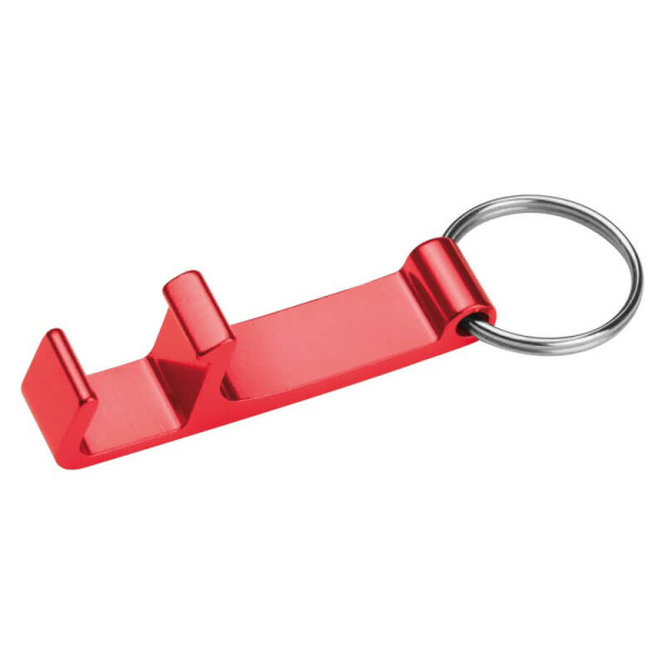 Metal Keyring with Bottle- and Canopener