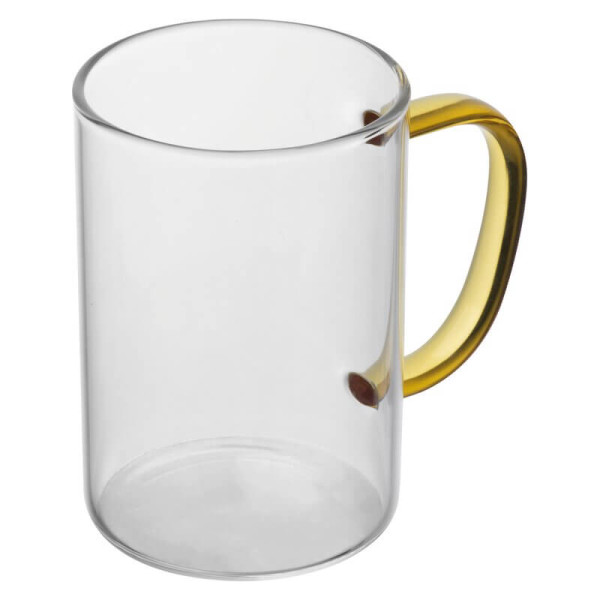 Glass Mug with colored Handle