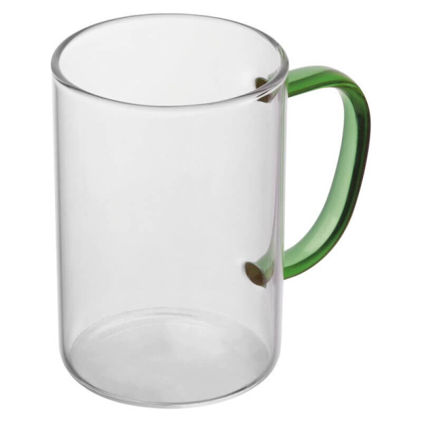 Glass Mug with colored Handle