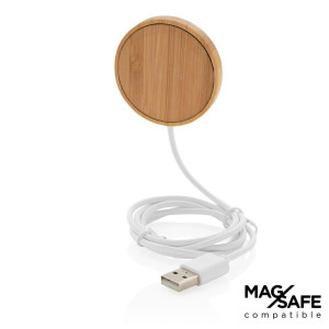 10W bamboo magnetic wireless charger - Reklamnepredmety