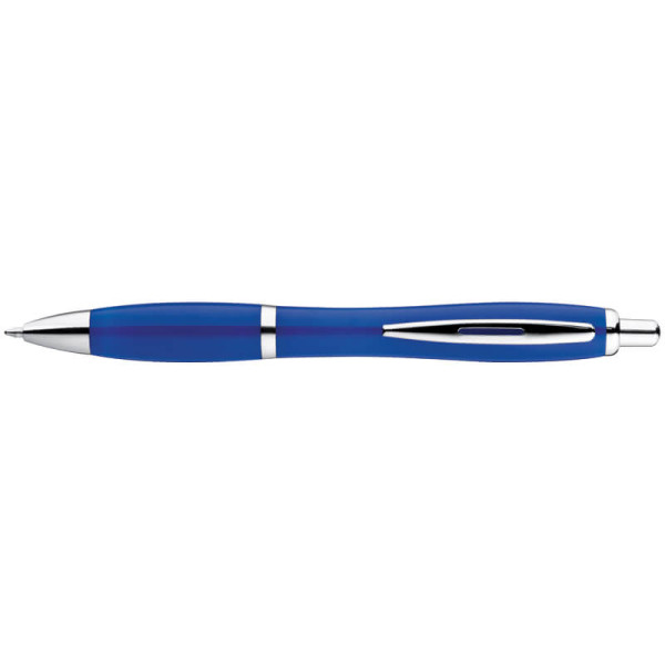 Multicolour plastic ball pen with metal clip