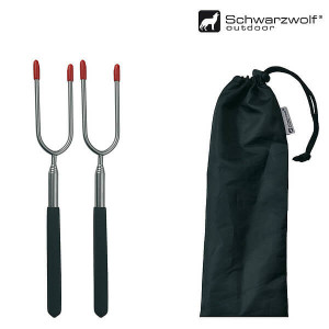 SCHWARZWOLF LIPNO set of two telescopic roasting forks - Reklamnepredmety