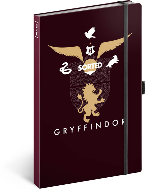 Notes Harry Potter – Gryffindor, linajkovaný, 13 × 21 cm