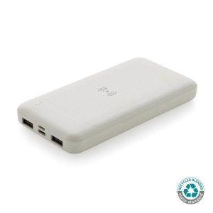 RCS standard recycled plastic wireless powerbank - Reklamnepredmety