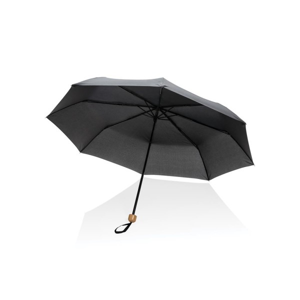 20.5" Impact AWARE™ RPET Pongee bamboo mini umbrella