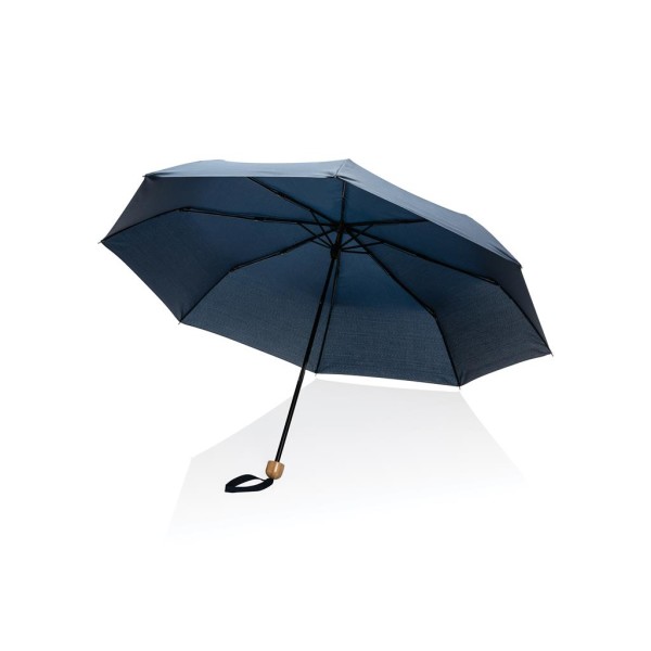 20.5" Impact AWARE™ RPET Pongee bamboo mini umbrella