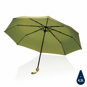20.5" Impact AWARE™ RPET Pongee bamboo mini umbrella - Reklamnepredmety