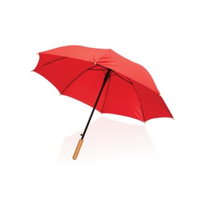 23" Impact AWARE™ RPET 190T auto open bamboo umbrella - Reklamnepredmety