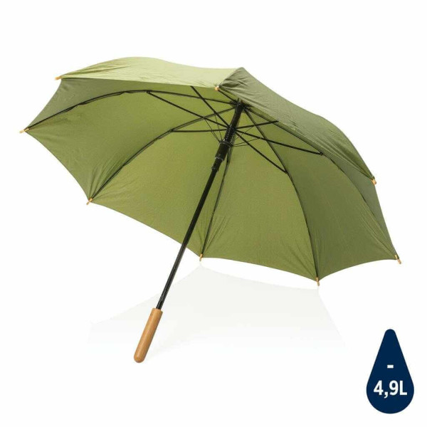 23" Impact AWARE™ RPET 190T auto open bamboo umbrella