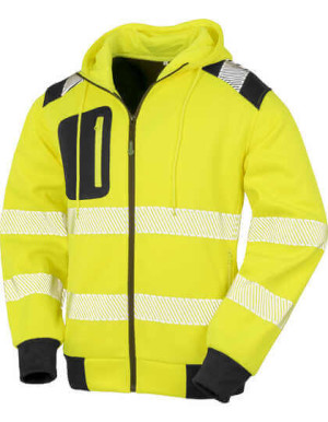 RPET bezpečnostná reflexná bunda Zipped Hoody na zips - Reklamnepredmety