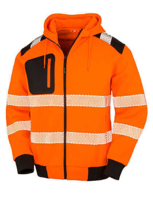 RPET bezpečnostná reflexná bunda Zipped Hoody na zips - Reklamnepredmety