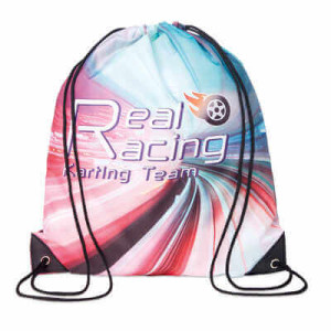 Full colour drawstring bag with PU corners - Reklamnepredmety