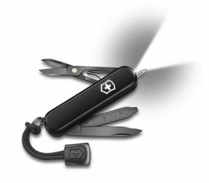 Vreckový nôž s LED svetlom Signature Lite Onyx Black - Reklamnepredmety