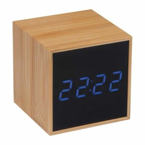 Desk clock with black display and blue LED display - Reklamnepredmety