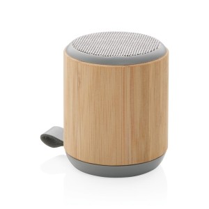 Bamboo and fabric 3W wireless speaker - Reklamnepredmety