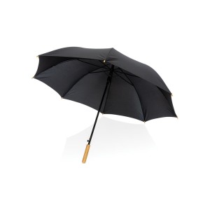 27" Impact AWARE™ RPET 190T auto open bamboo umbrella - Reklamnepredmety