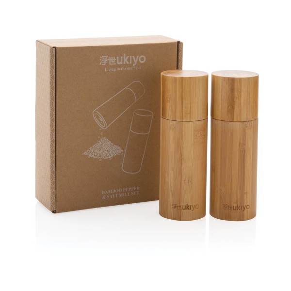 Ukiyo bamboo salt and pepper mill set