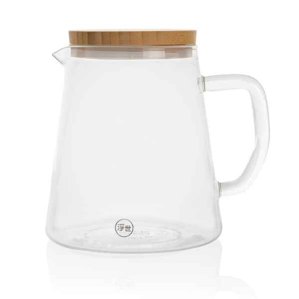 Ukiyo borosilicate glass carafe with bamboo lid 1.2L