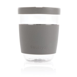 Ukiyo borosilicate glass with silicon lid and sleeve - Reklamnepredmety