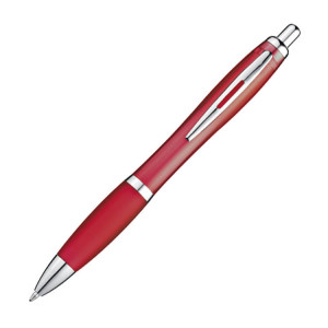 Transparent ball pen with rubber grip