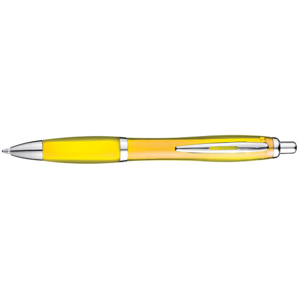 Transparent ball pen with rubber grip