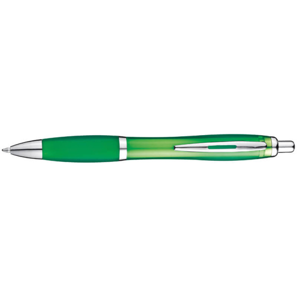 Transparent ball pen with rubber grip