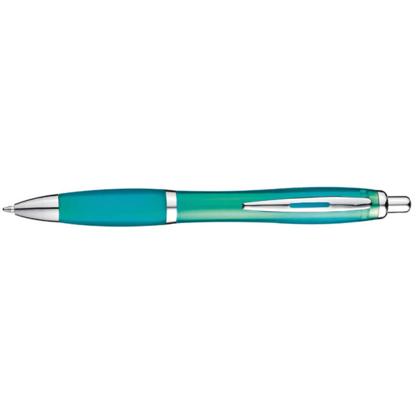 Transparent ball pen with rubber grip